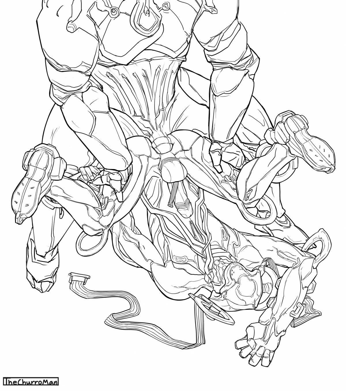 Vibrant wisp warframe coloring page