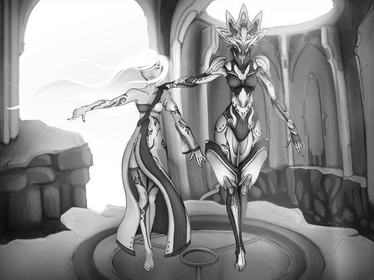 Impressive visp warframe coloring page