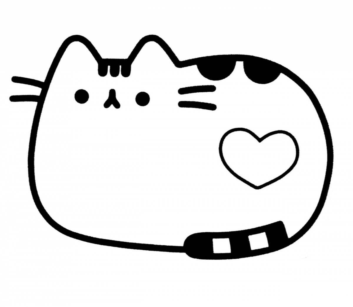 Раскраска яркая поп-кошка