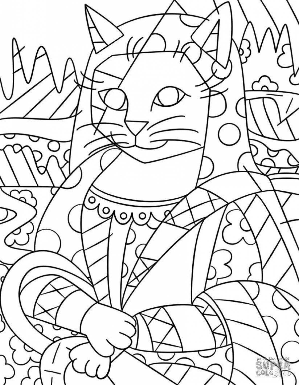 Coloring page adorable pop cat