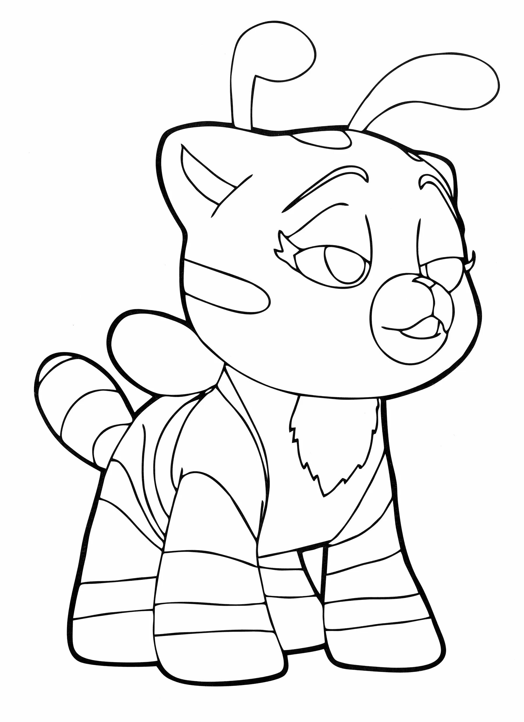 Coloring book stylish pop cat