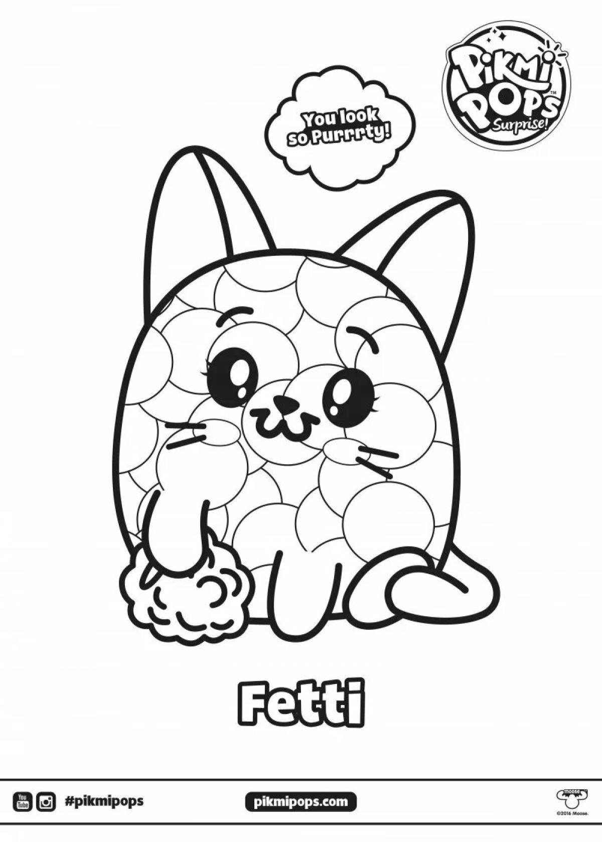 Pop cat trendy coloring book