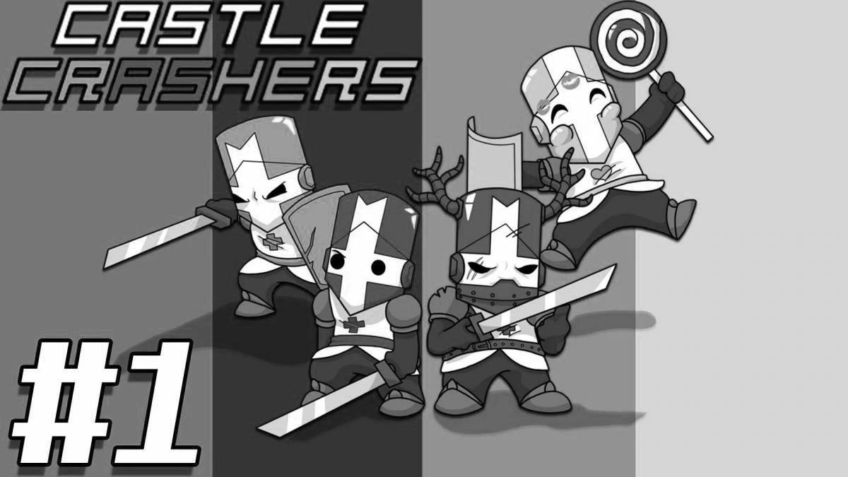 Radiant coloring page castle crushers