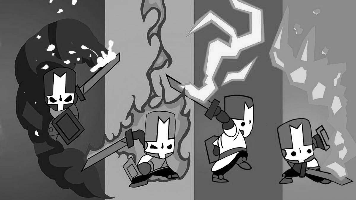 Coloring grandiloquent castle crushers