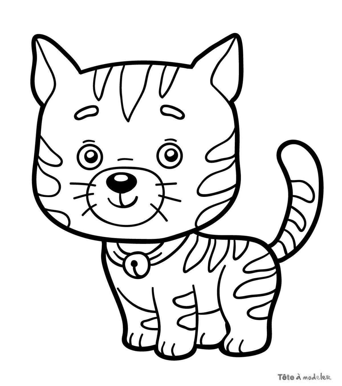 Coloring page graceful red cat