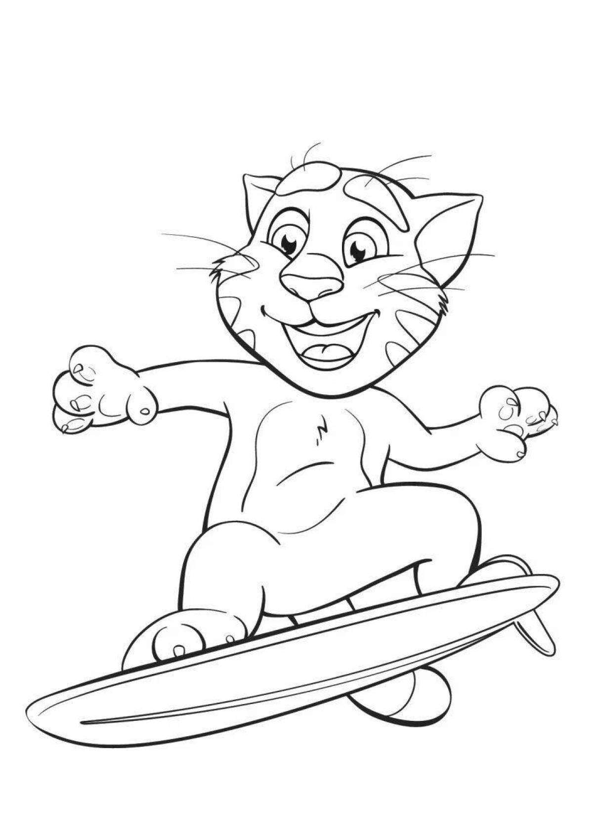 Live ginger cat coloring book