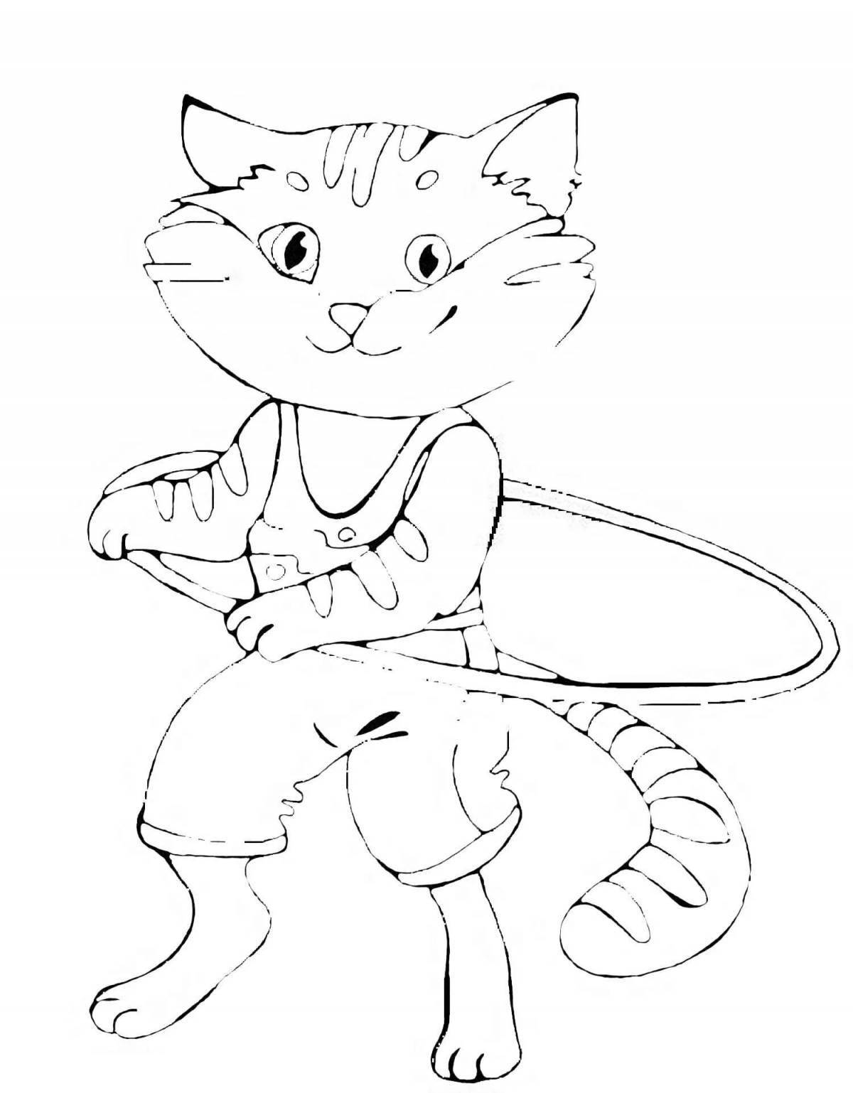 Coloring page friendly ginger cat