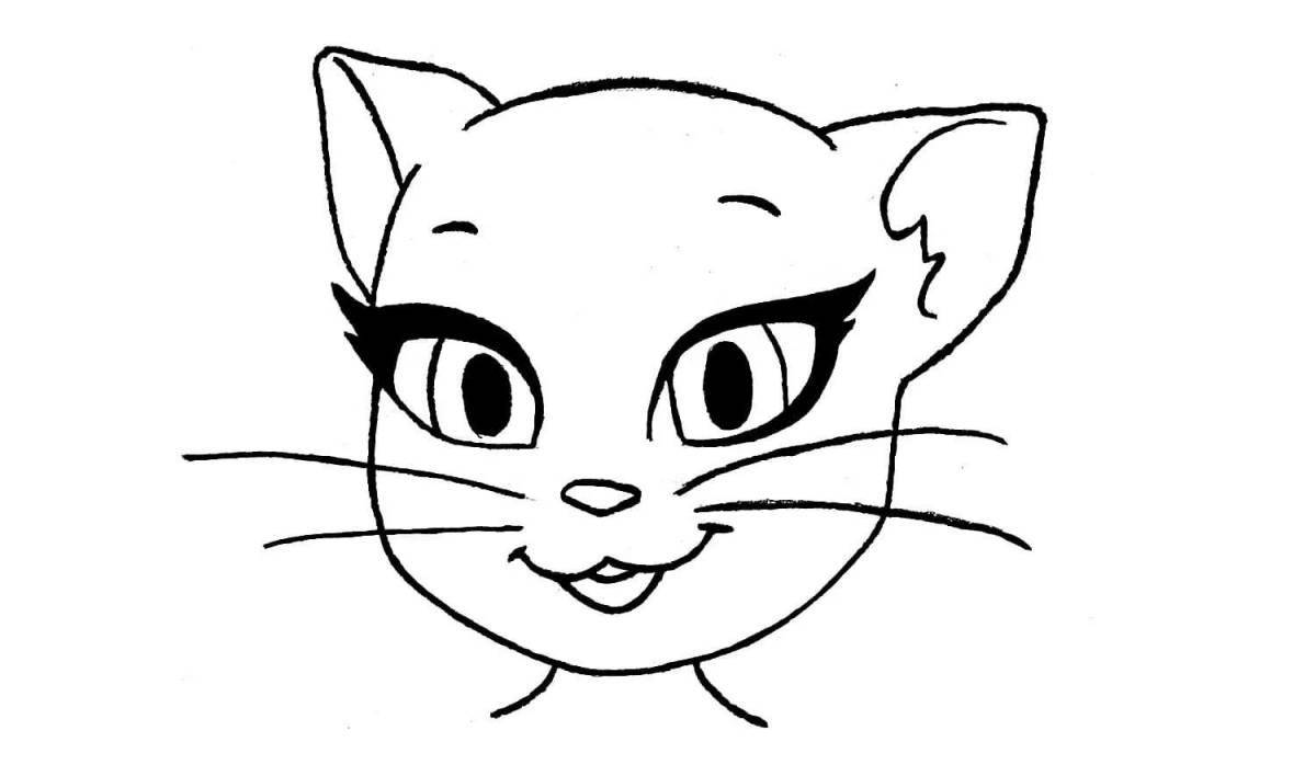 Coloring page affectionate red cat
