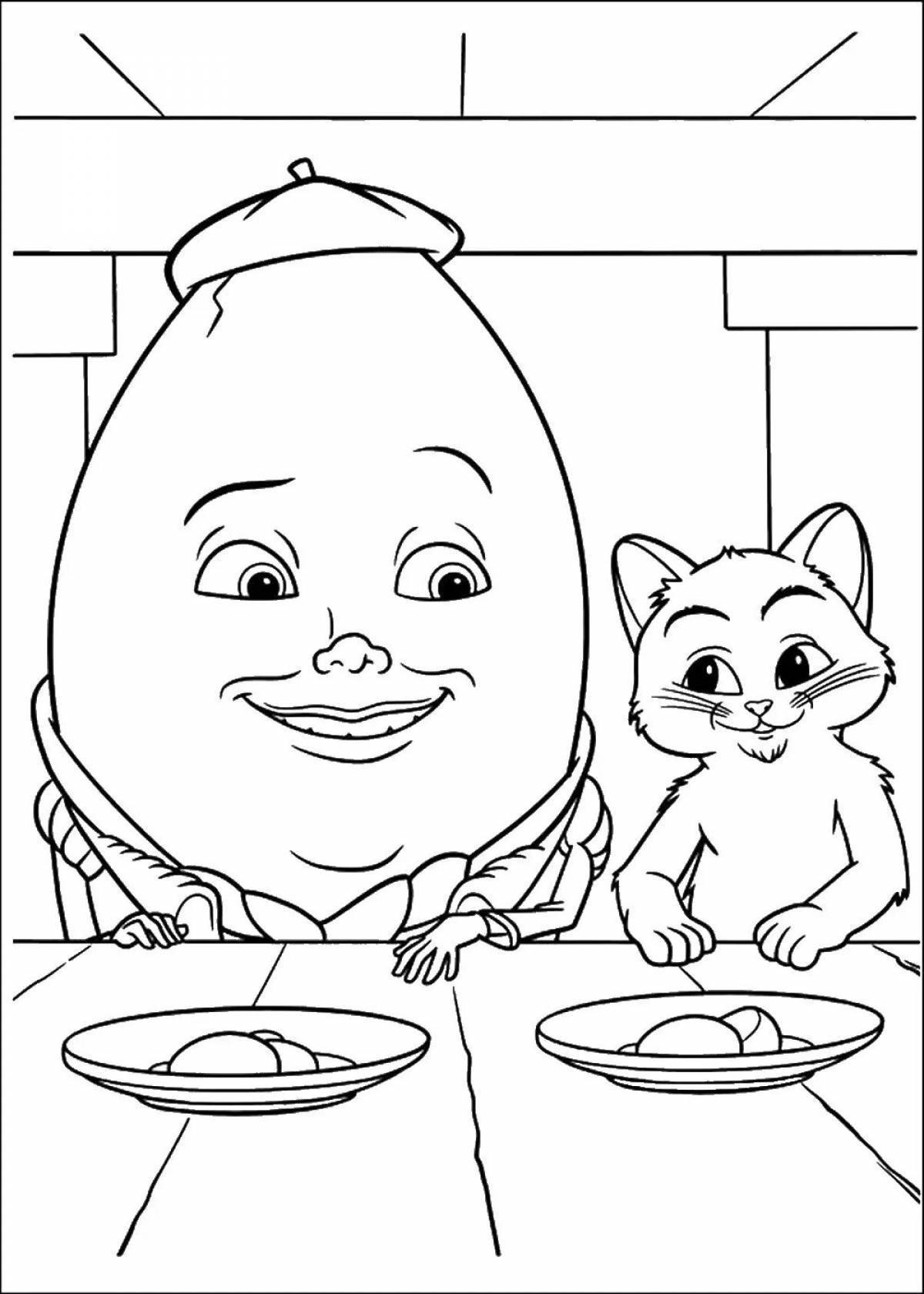 Red cat coloring page