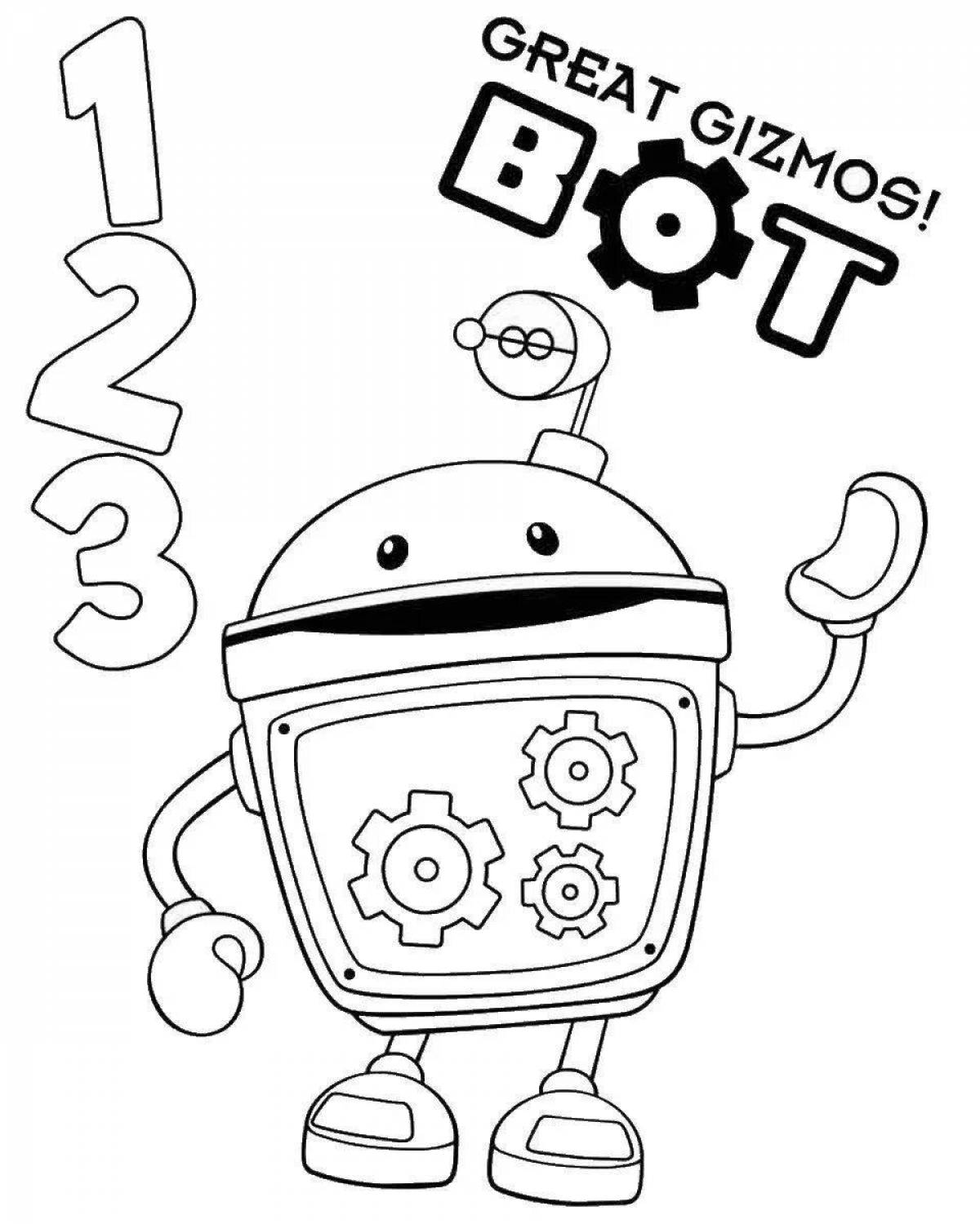 Joyful android coloring page