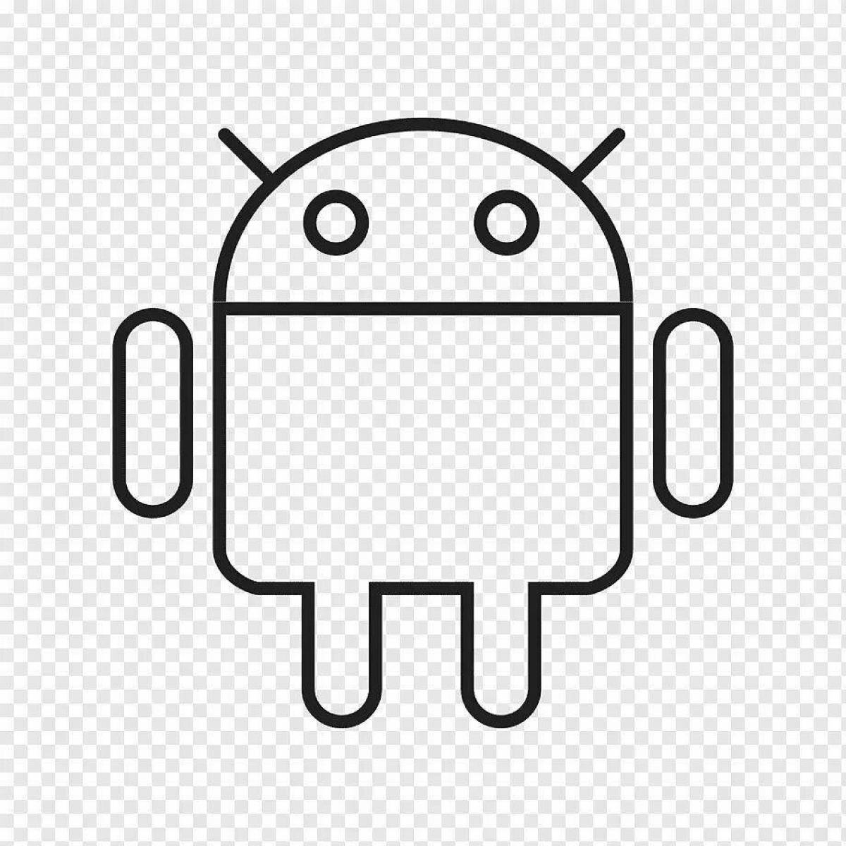 Glowing android phone coloring page