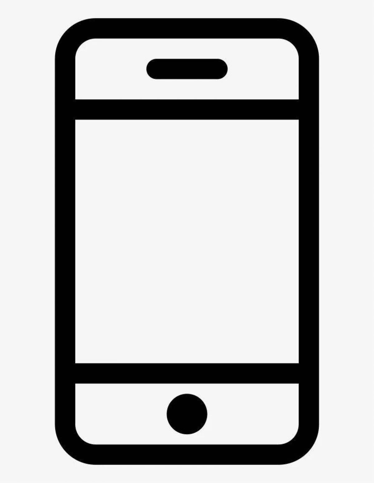 Глянцевая страница раскраски телефона android