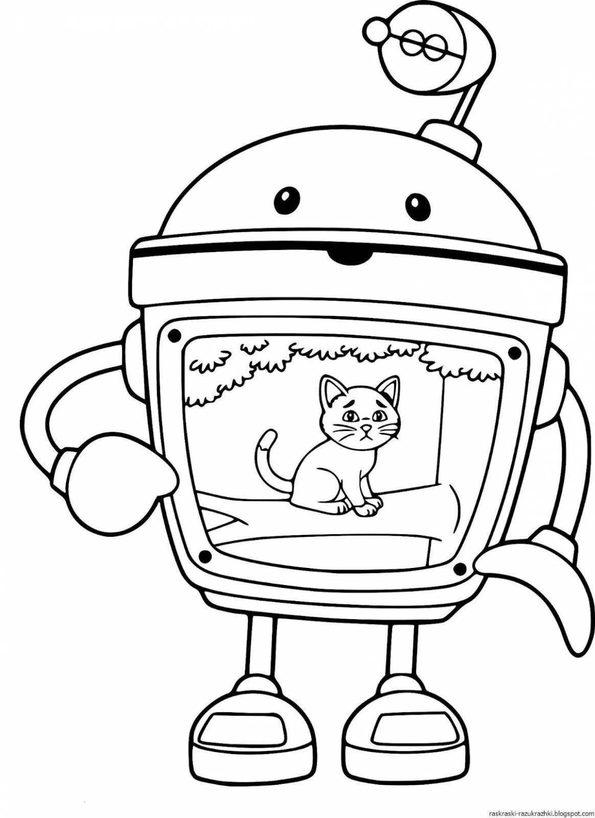 Complex android coloring page