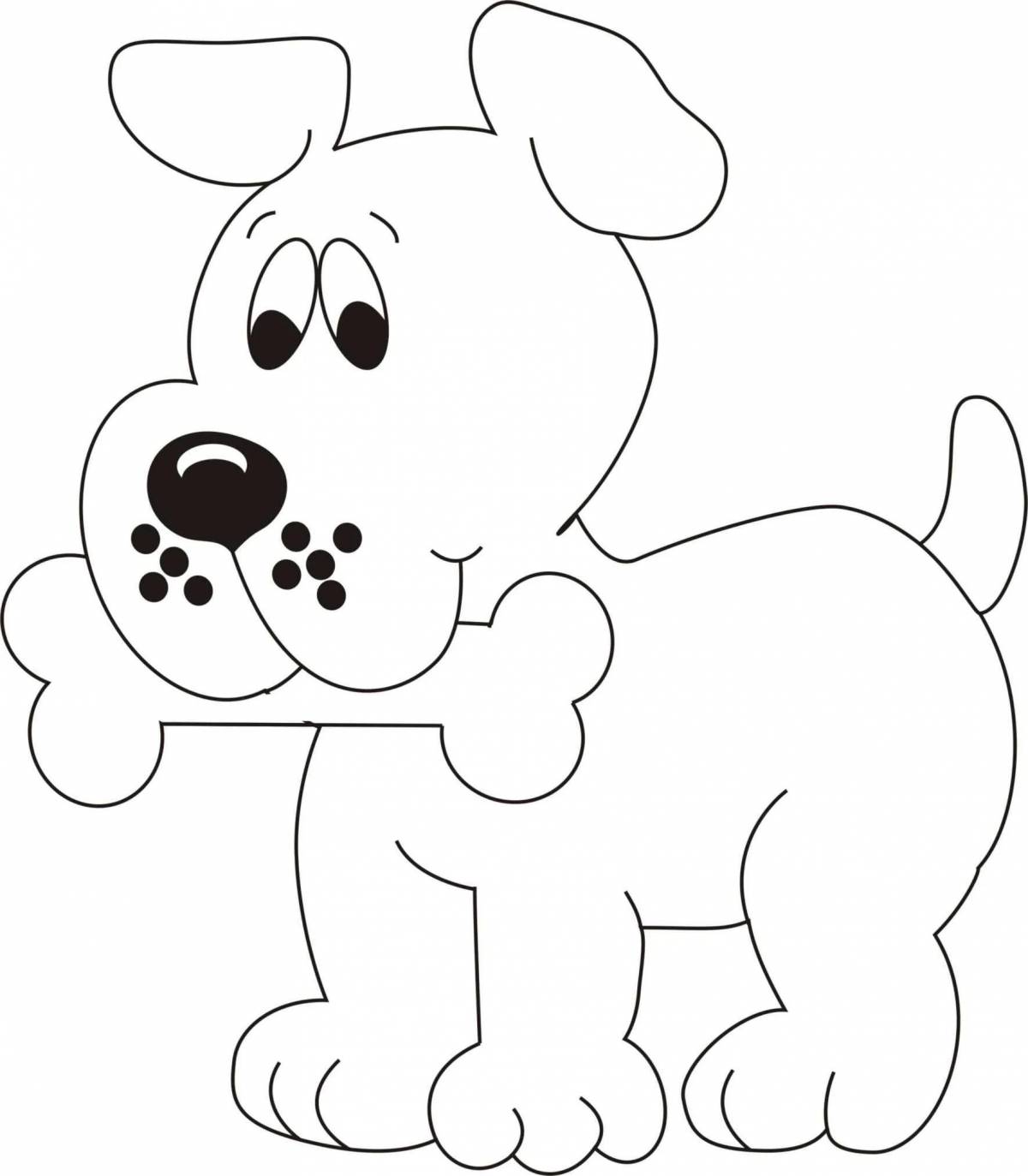 Анимированная раскраска собака маленькая