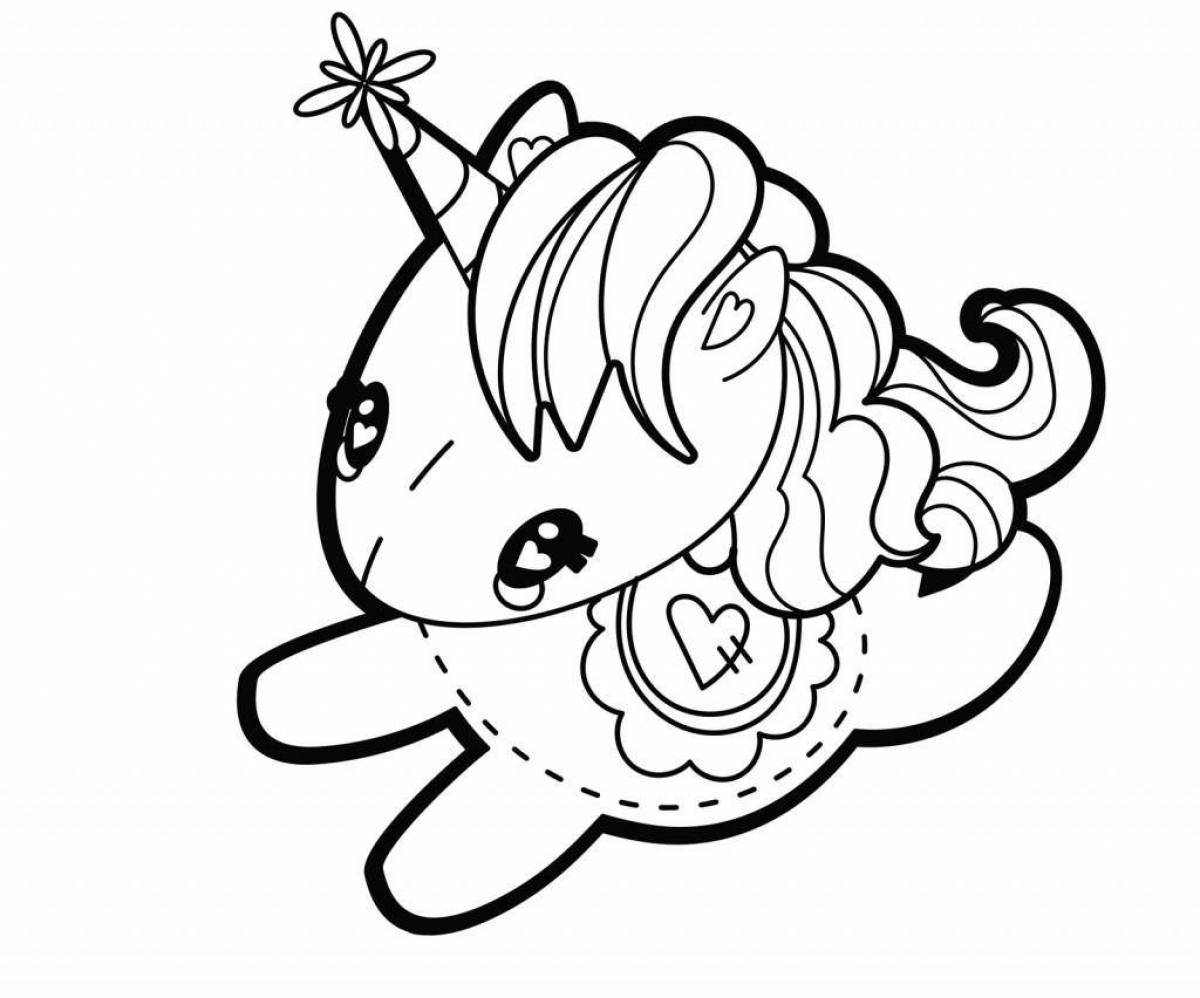 Radiant coloring page cute unicorns