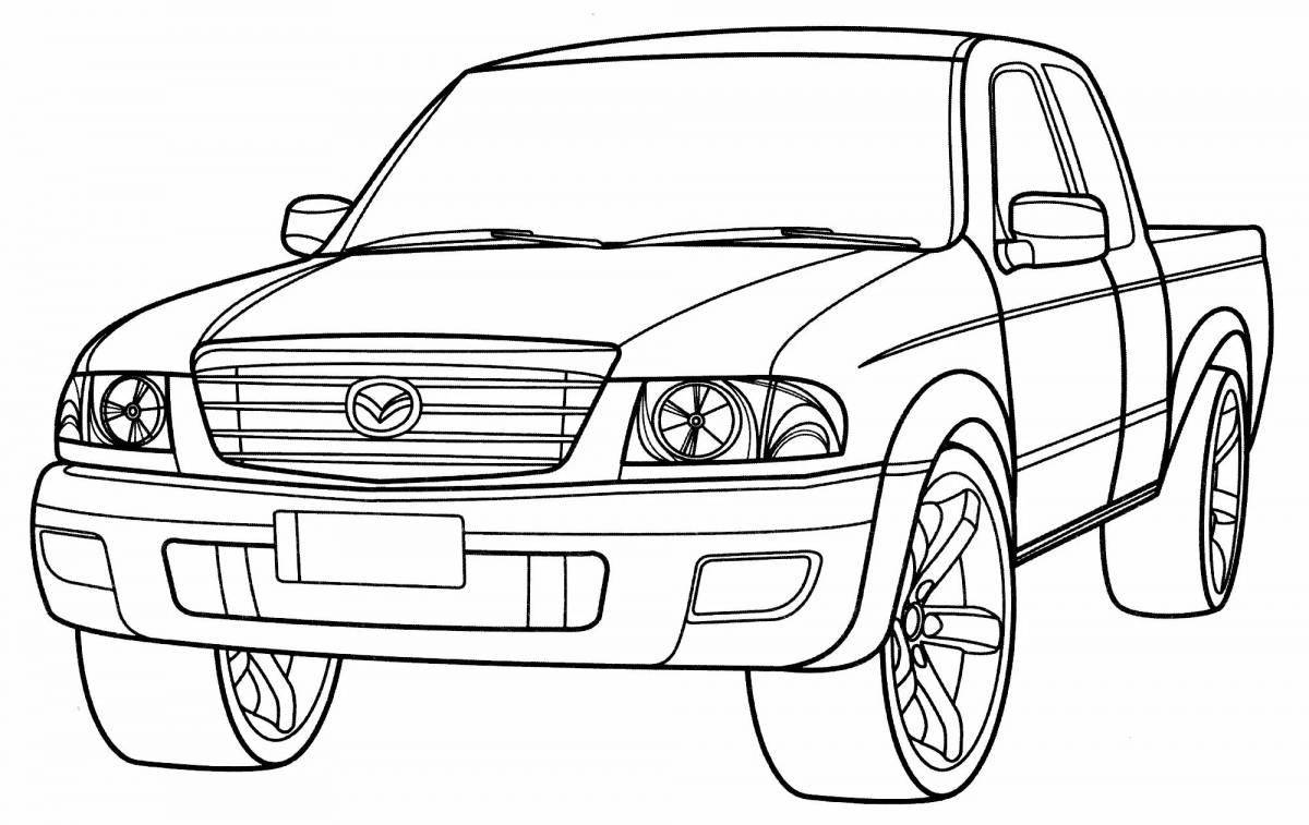 Colorful mazda car coloring page