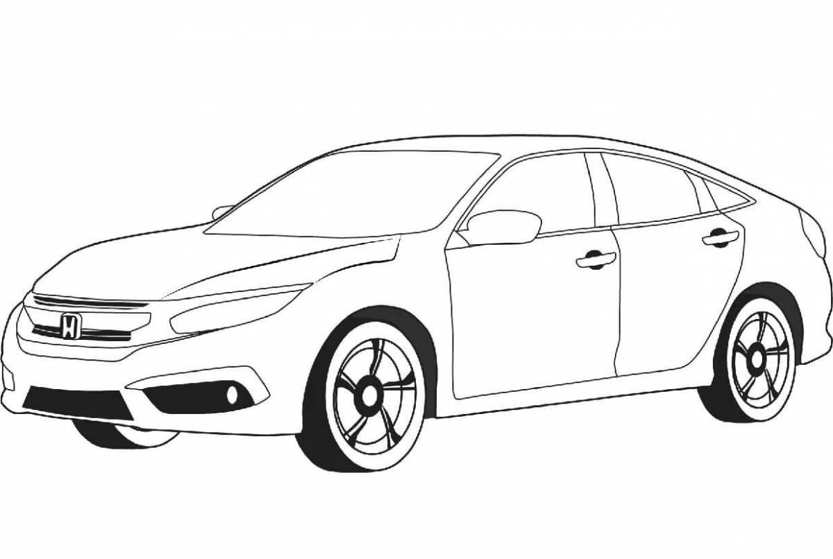 Coloring book sparkling mazda car