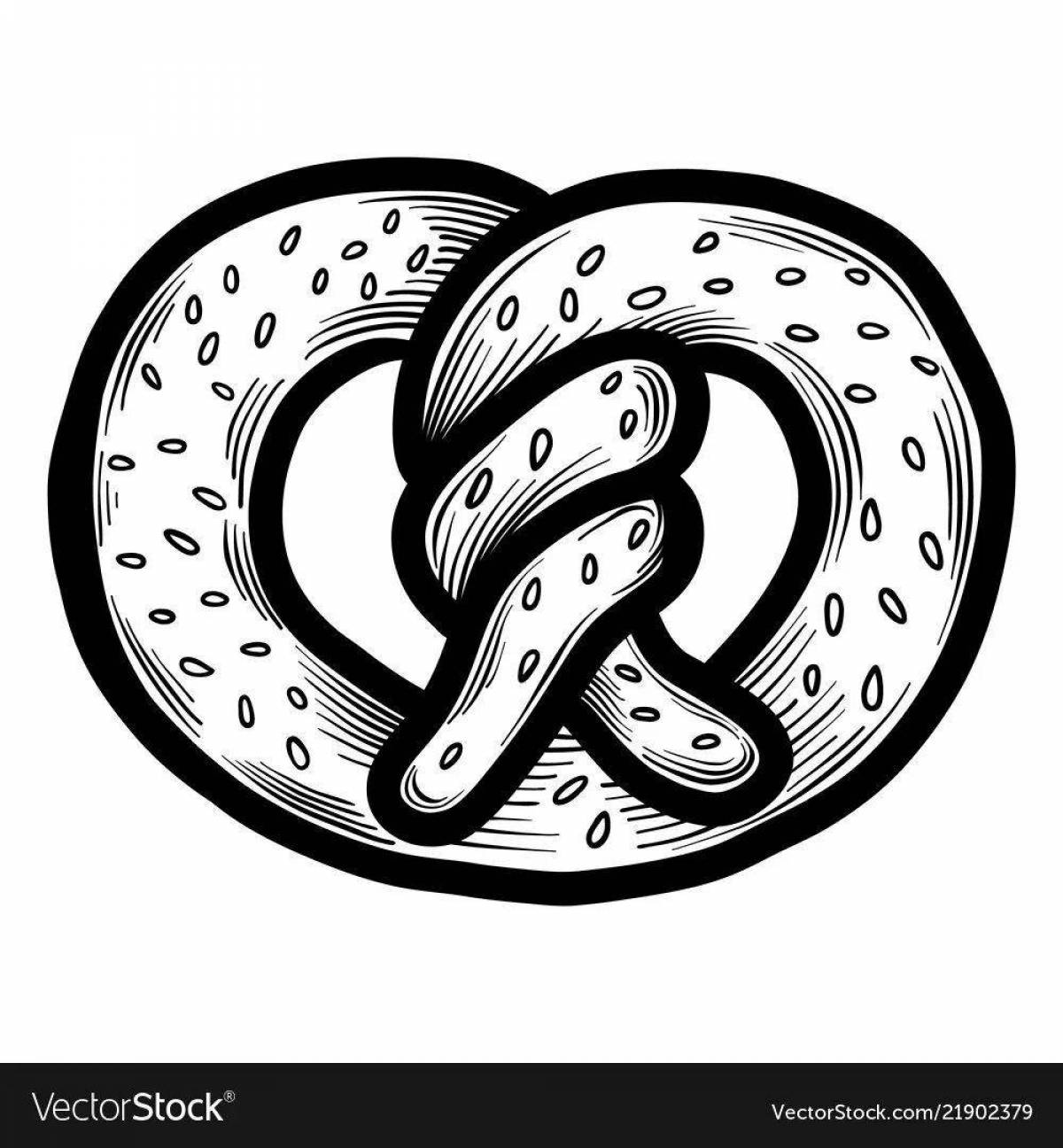 Coloring page wonderful donut bagel