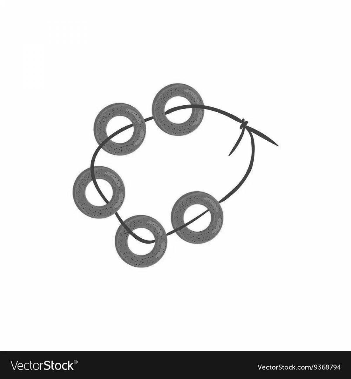 Fabulous bagel donut coloring page