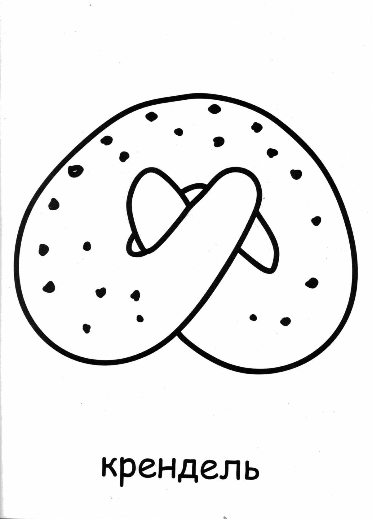 Adorable donut coloring page