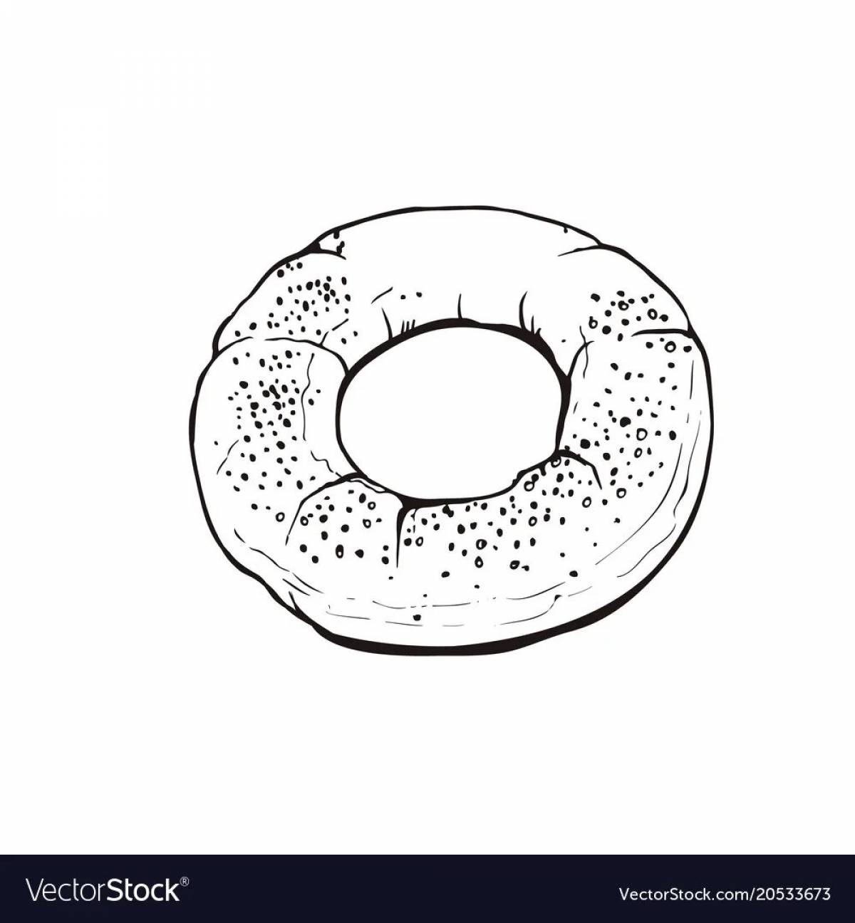 Coloring book tender donut bagel