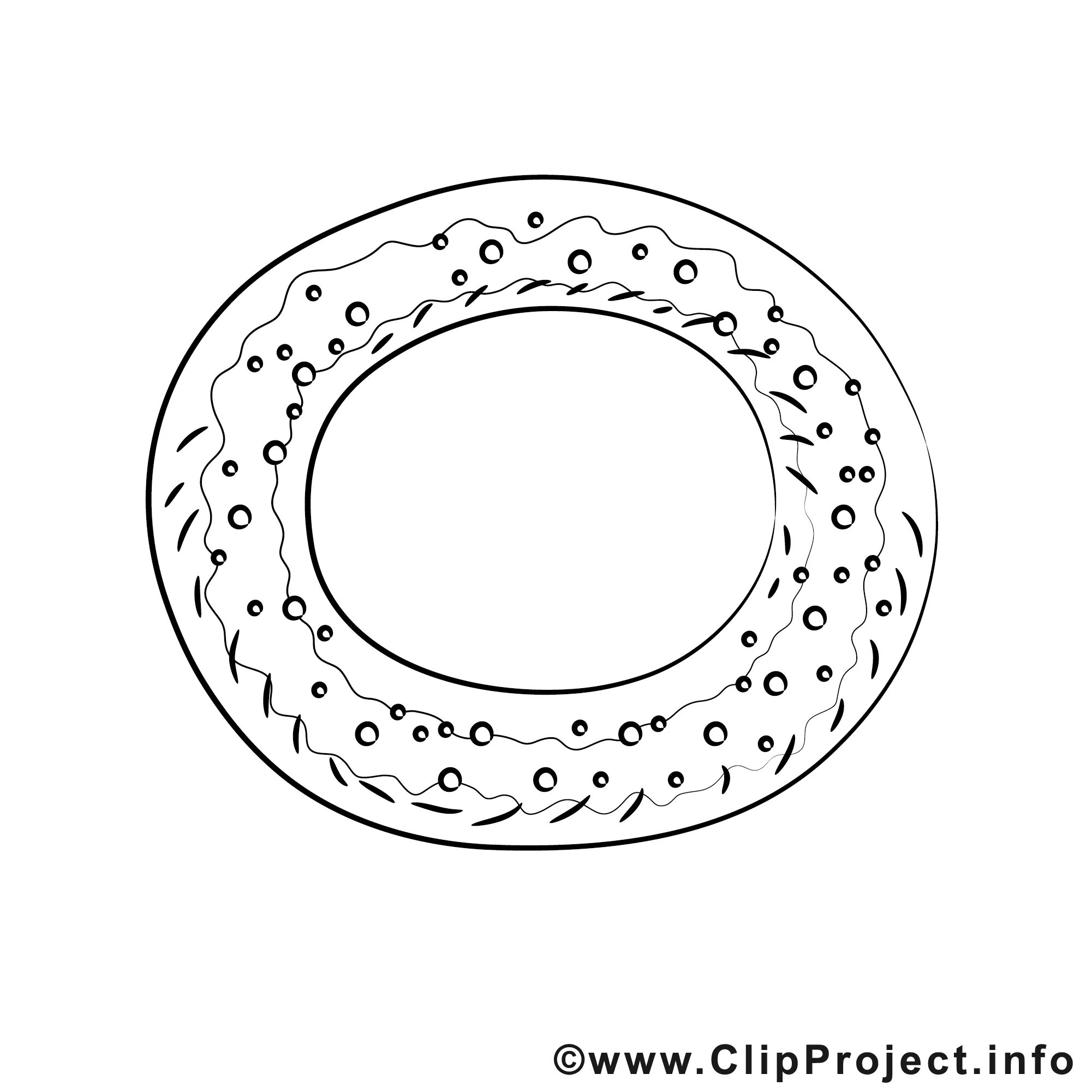Coloring page elegant bagel with donuts
