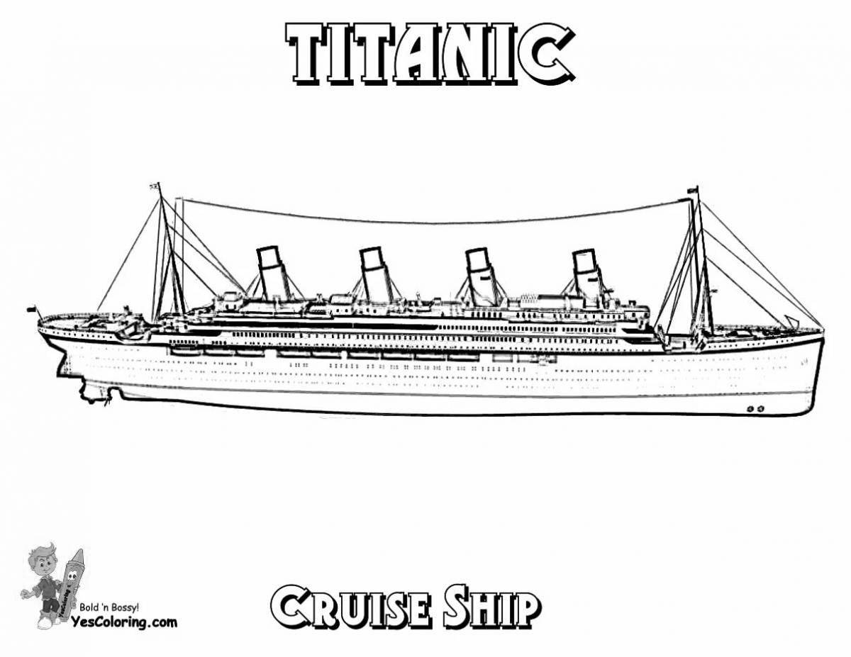 Впечатляющая страница раскраски корабля «титаник»
