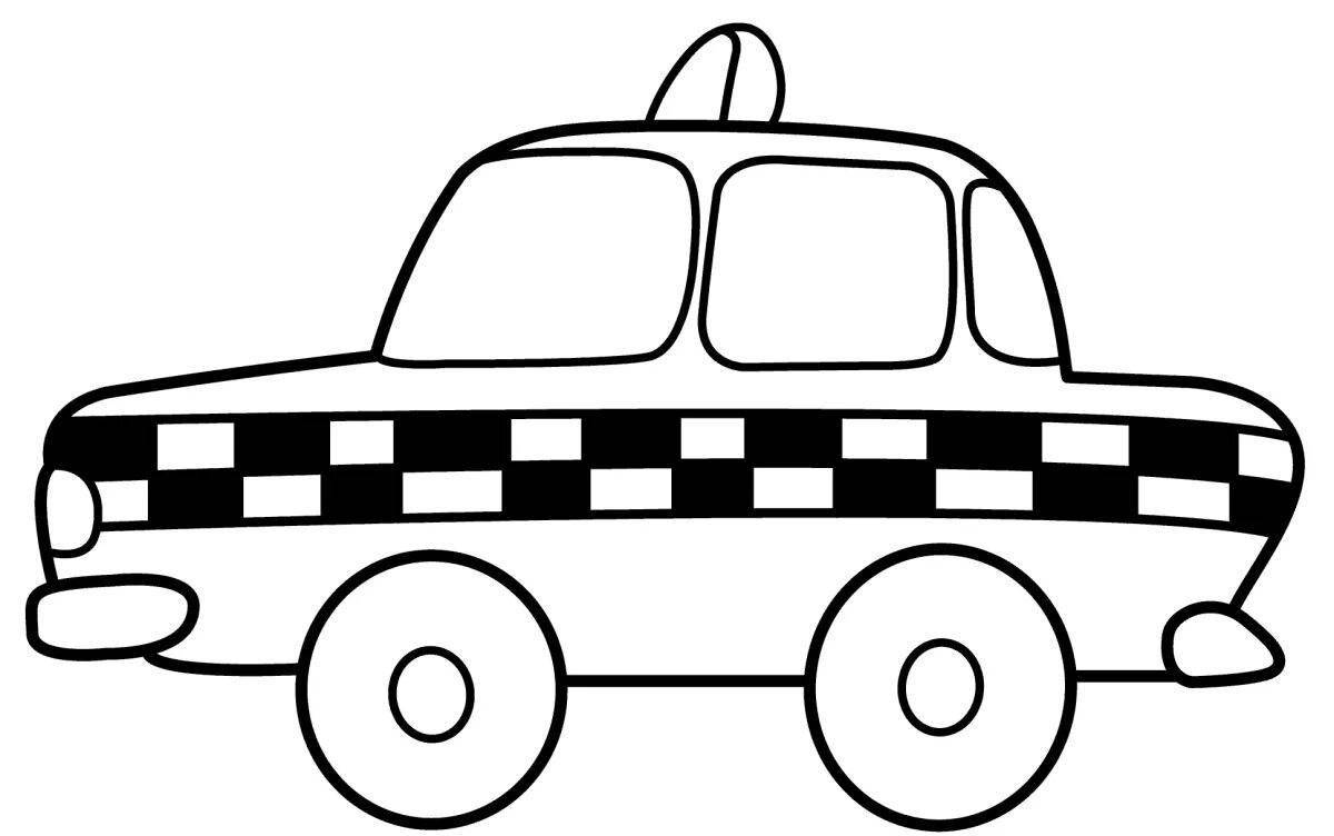 Bold taxi coloring page