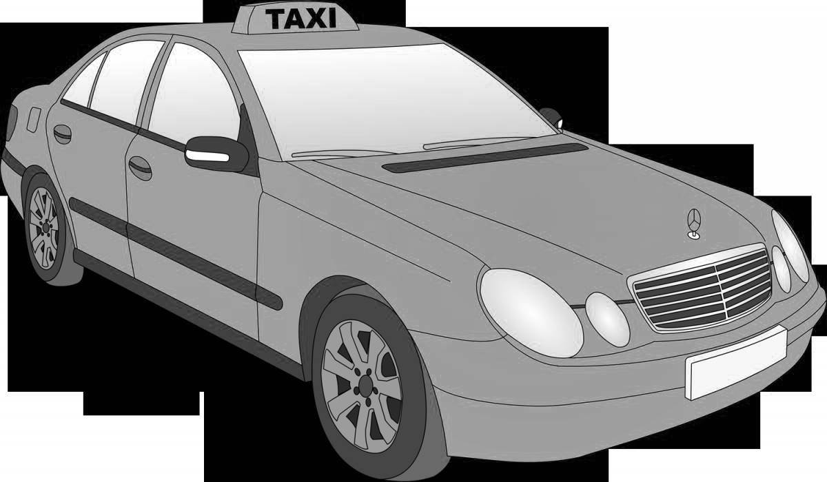Charming taxi coloring page