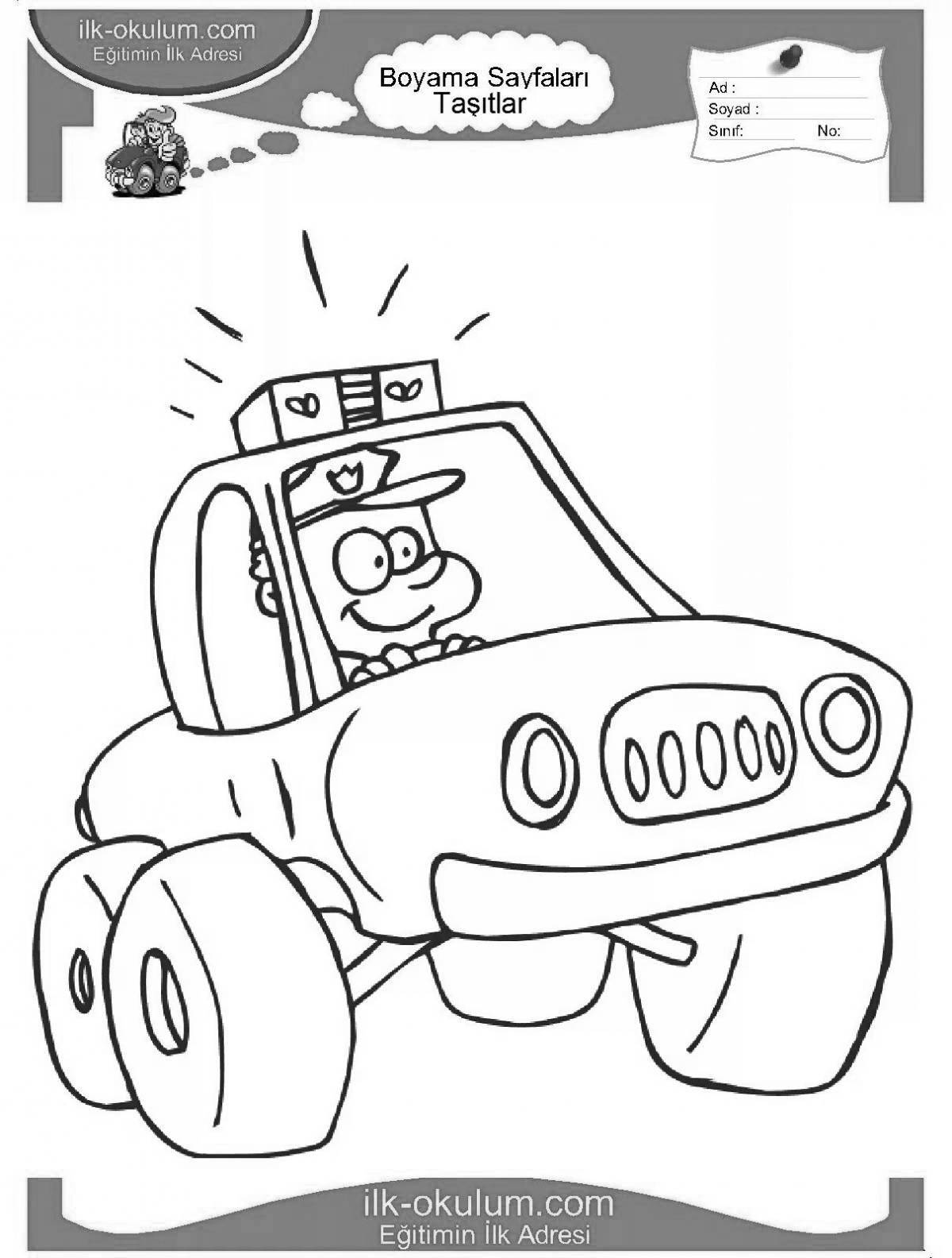 Coloring page cute taxi car