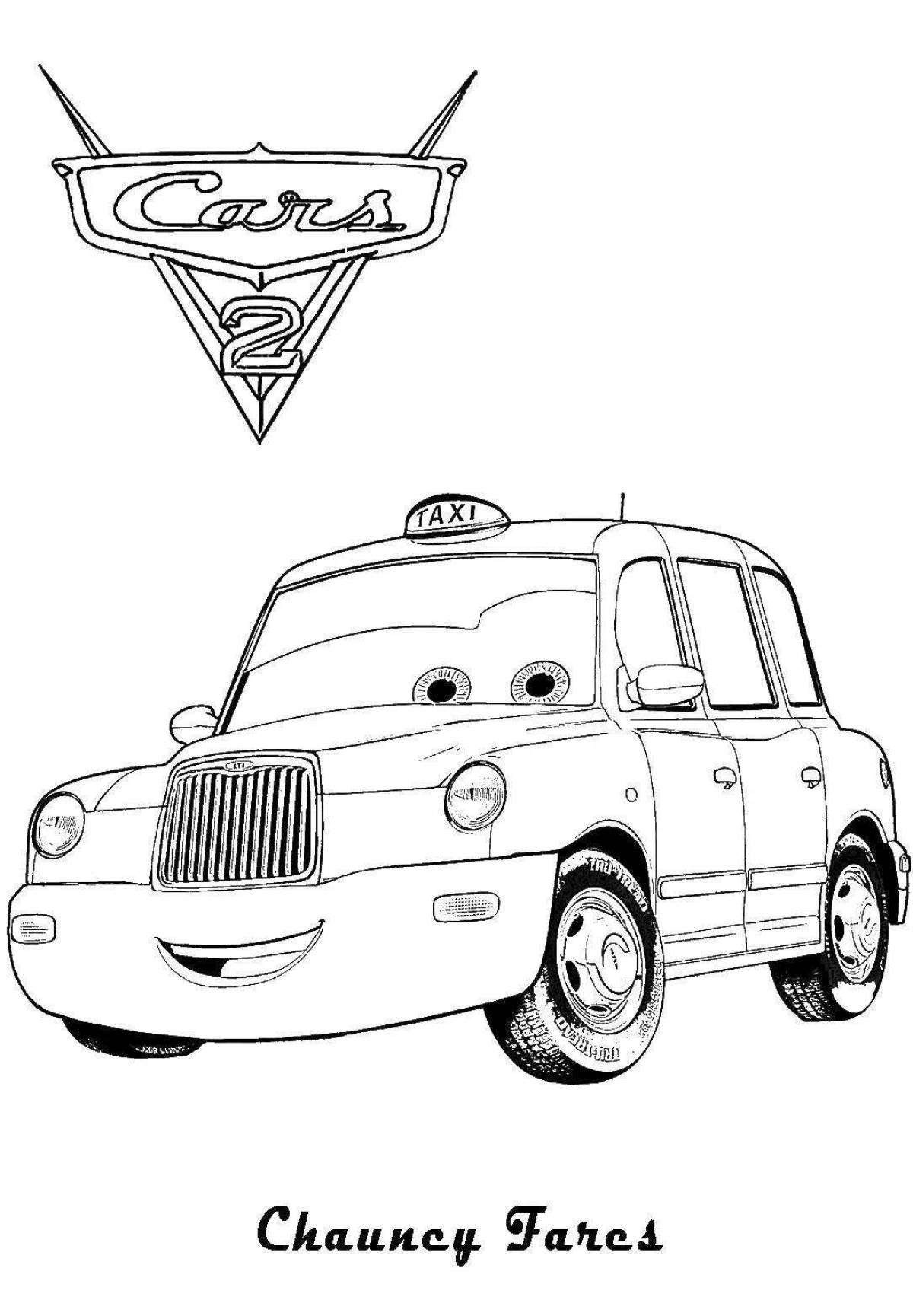 Majestic taxi car coloring page