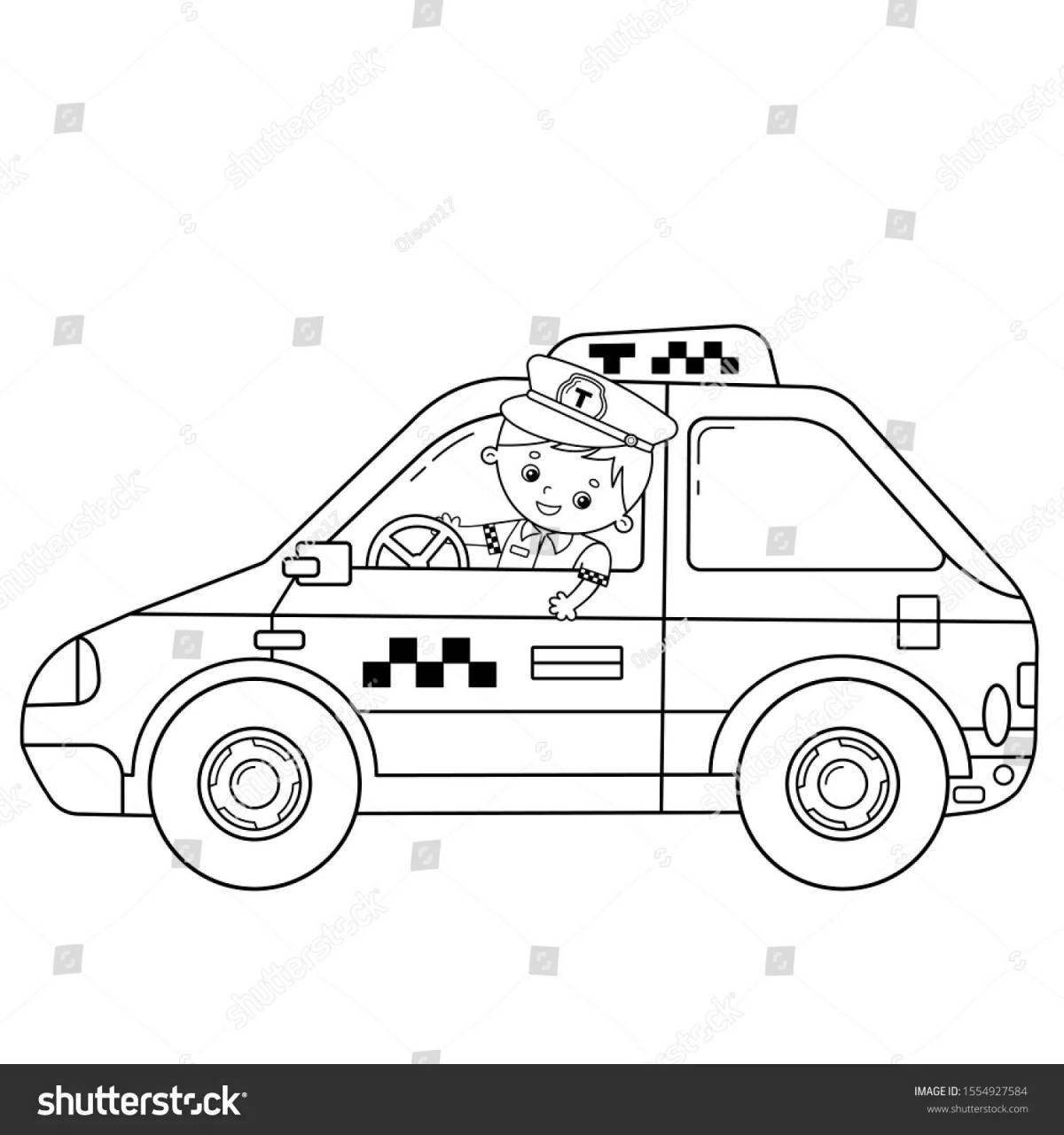 Terrific taxi coloring page