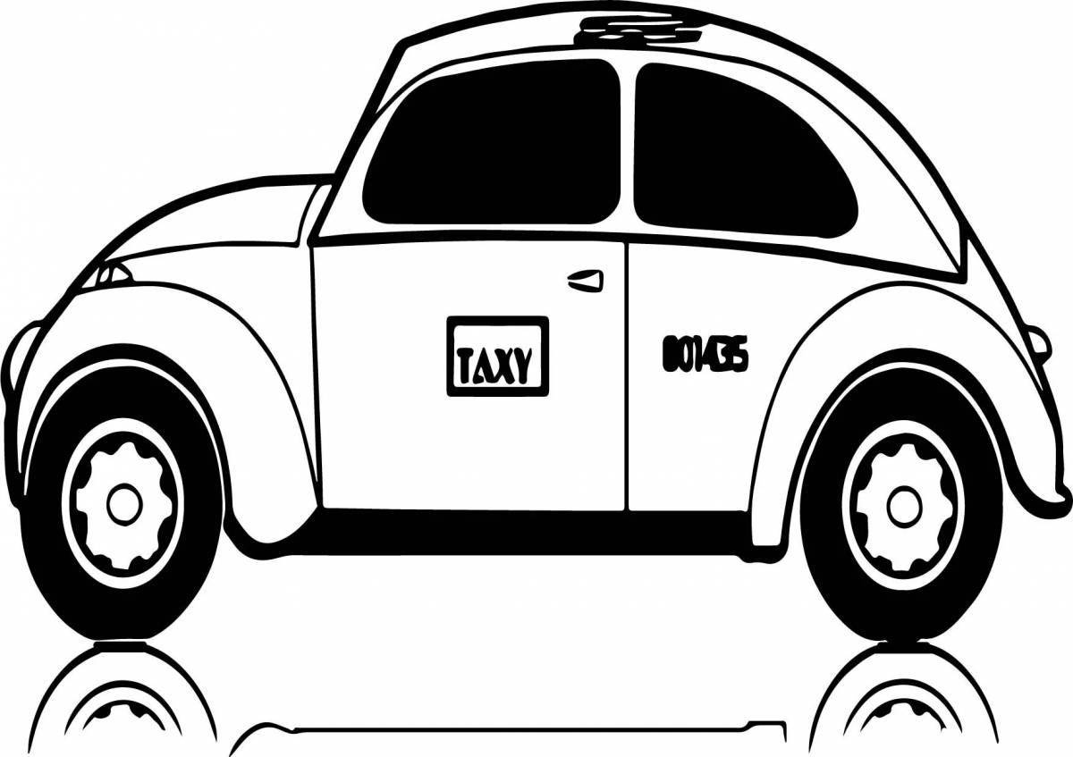 Раскраска Раскраска экстраординарная машина такси