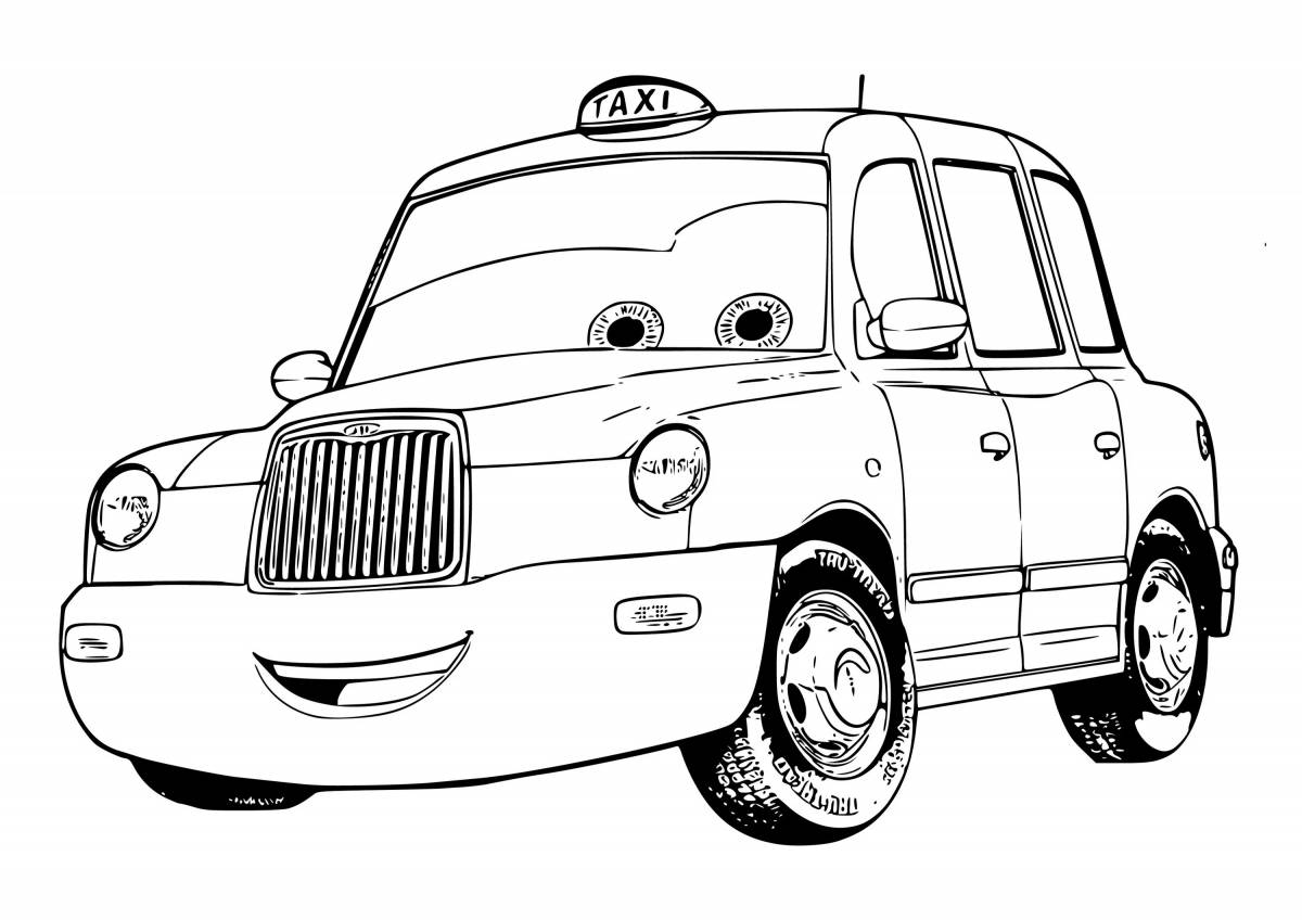 Coloring page spectacular taxi car
