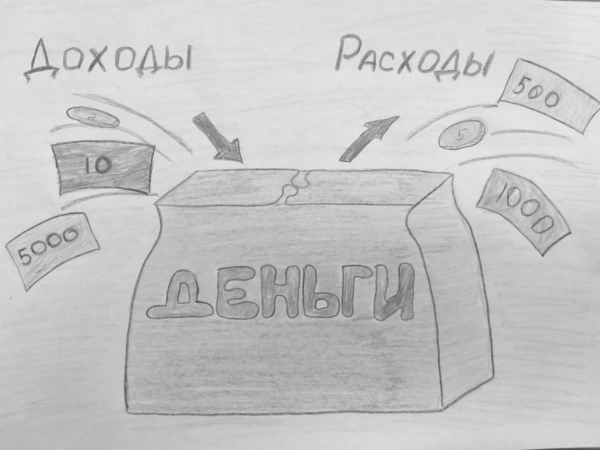 Fun coloring of the family budget