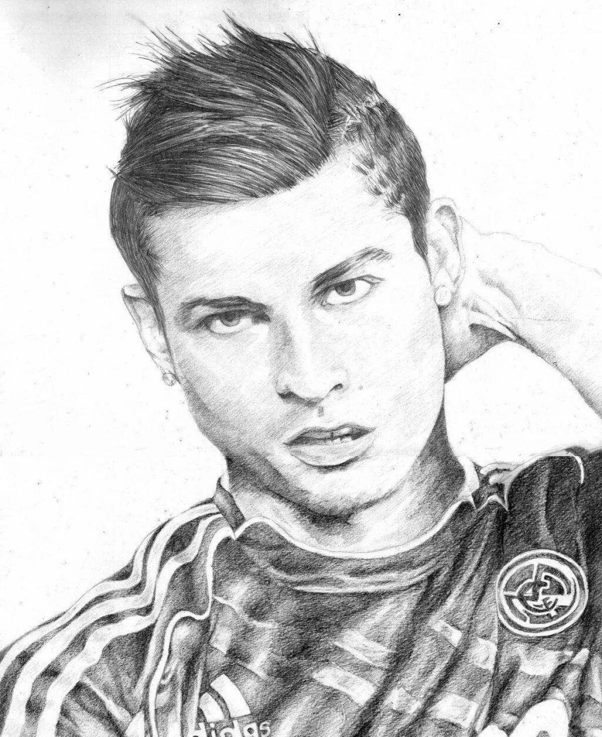 Photo Coloring book elegant football ronaldo