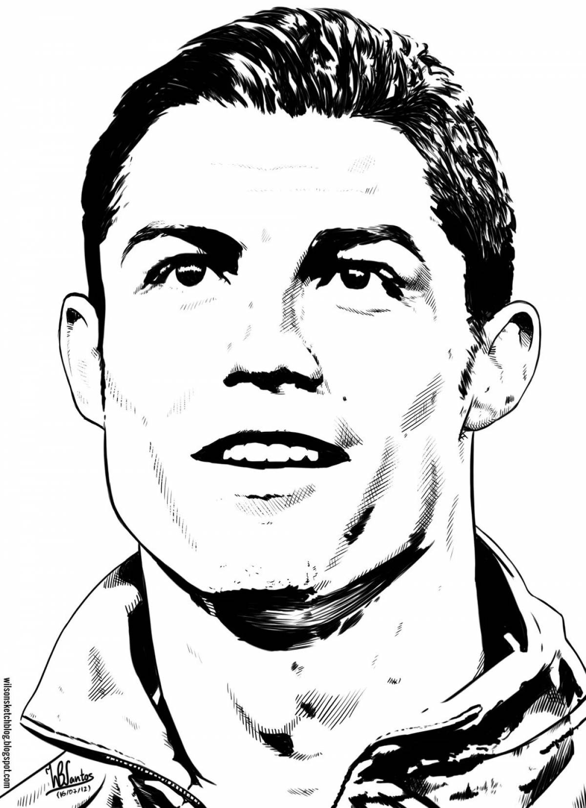 Humorous ronaldo football coloring book