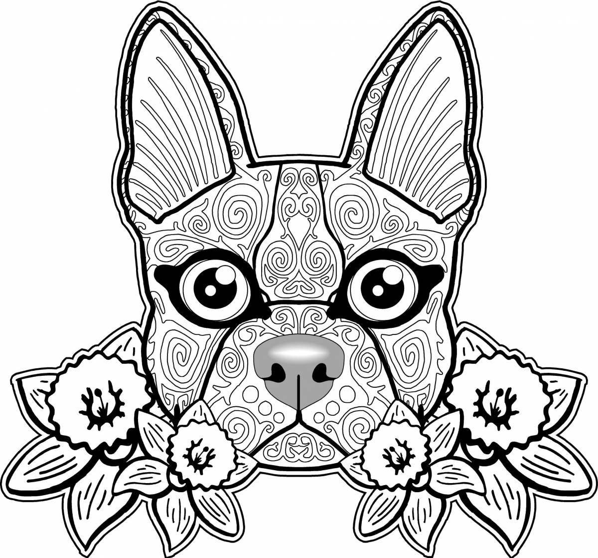 Adorable little dog coloring page
