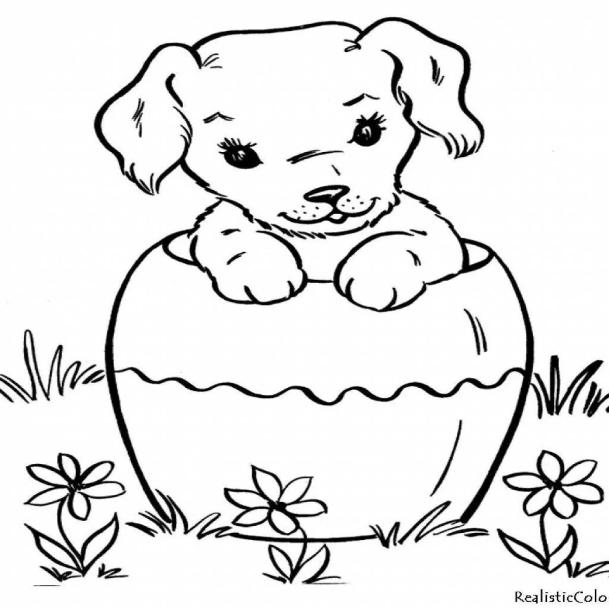 Coloring page gentle little dog