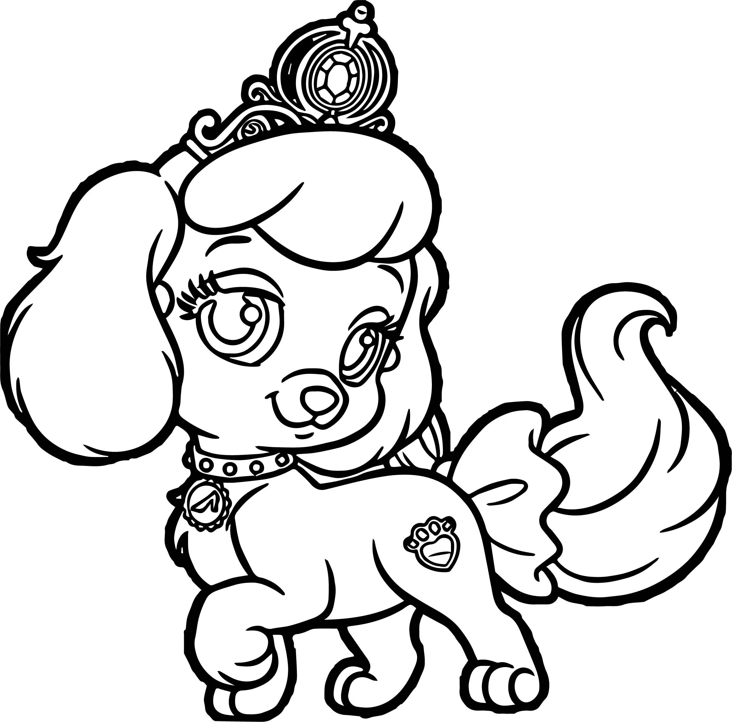 Wiggly little dog coloring page