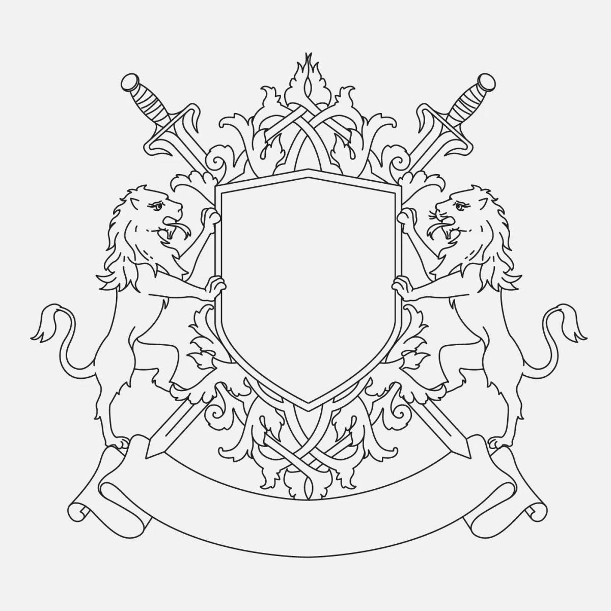 Coloring page majestic coat of arms of karelia