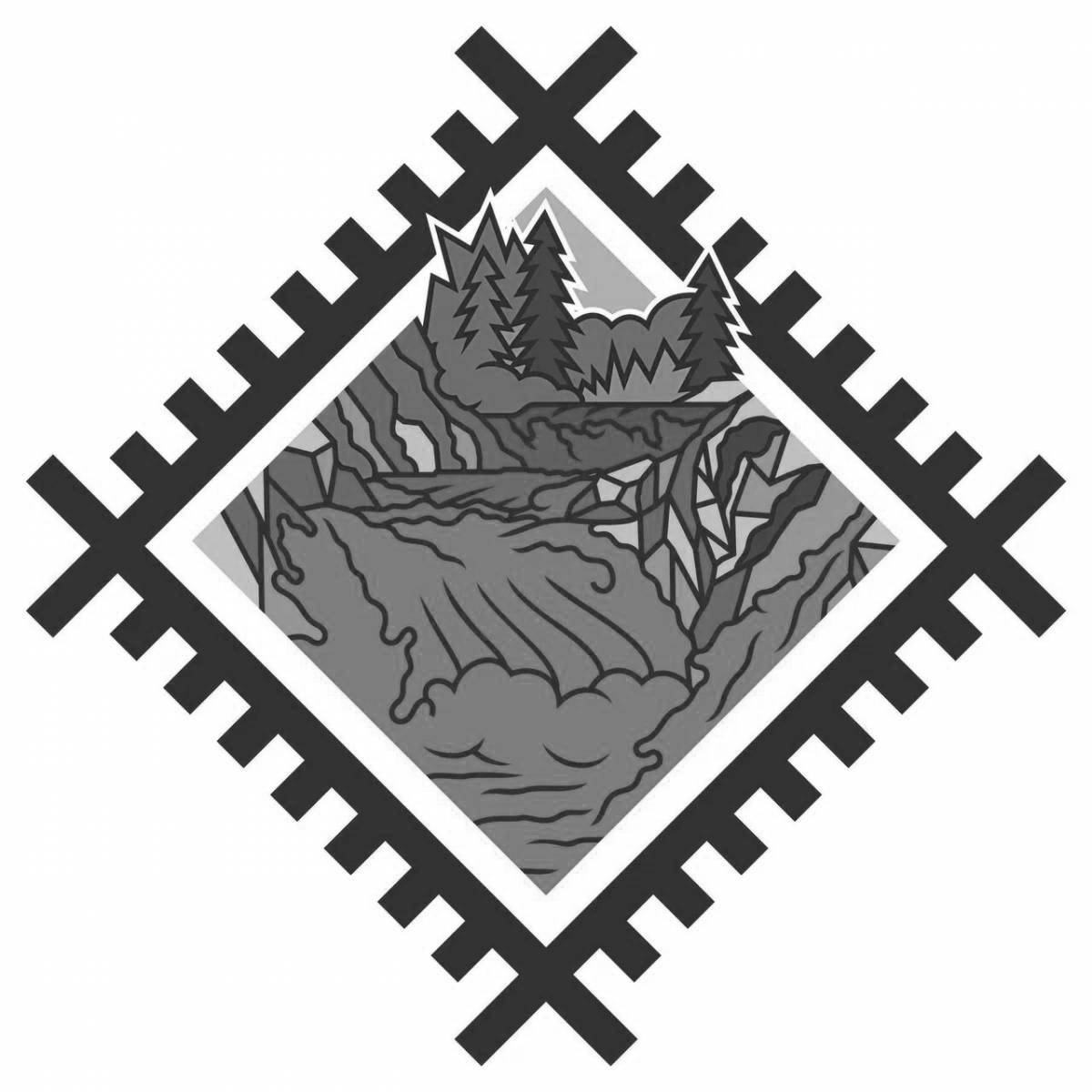 Coloring page grand coat of arms of karelia