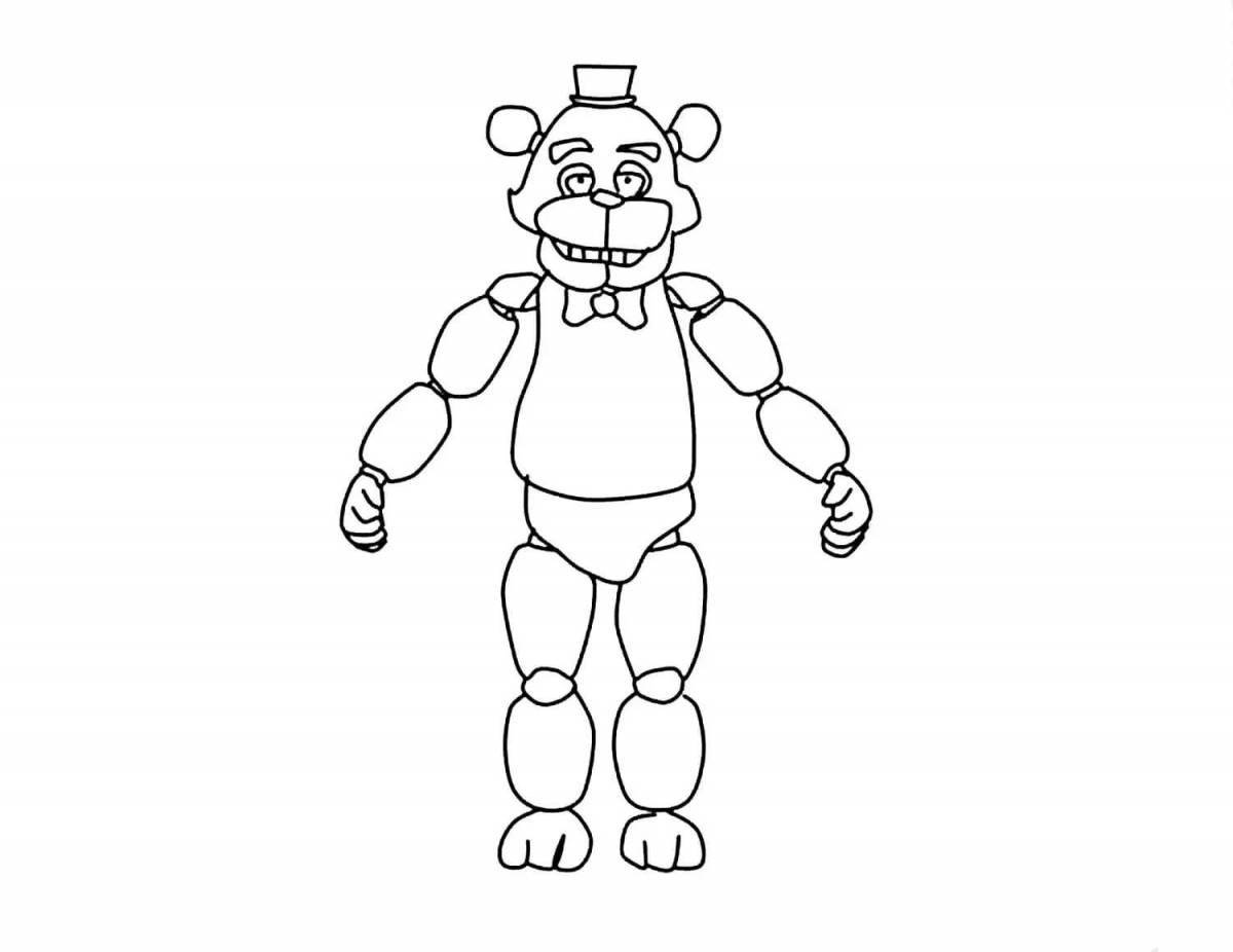 Colorful minecraft animatronics coloring page