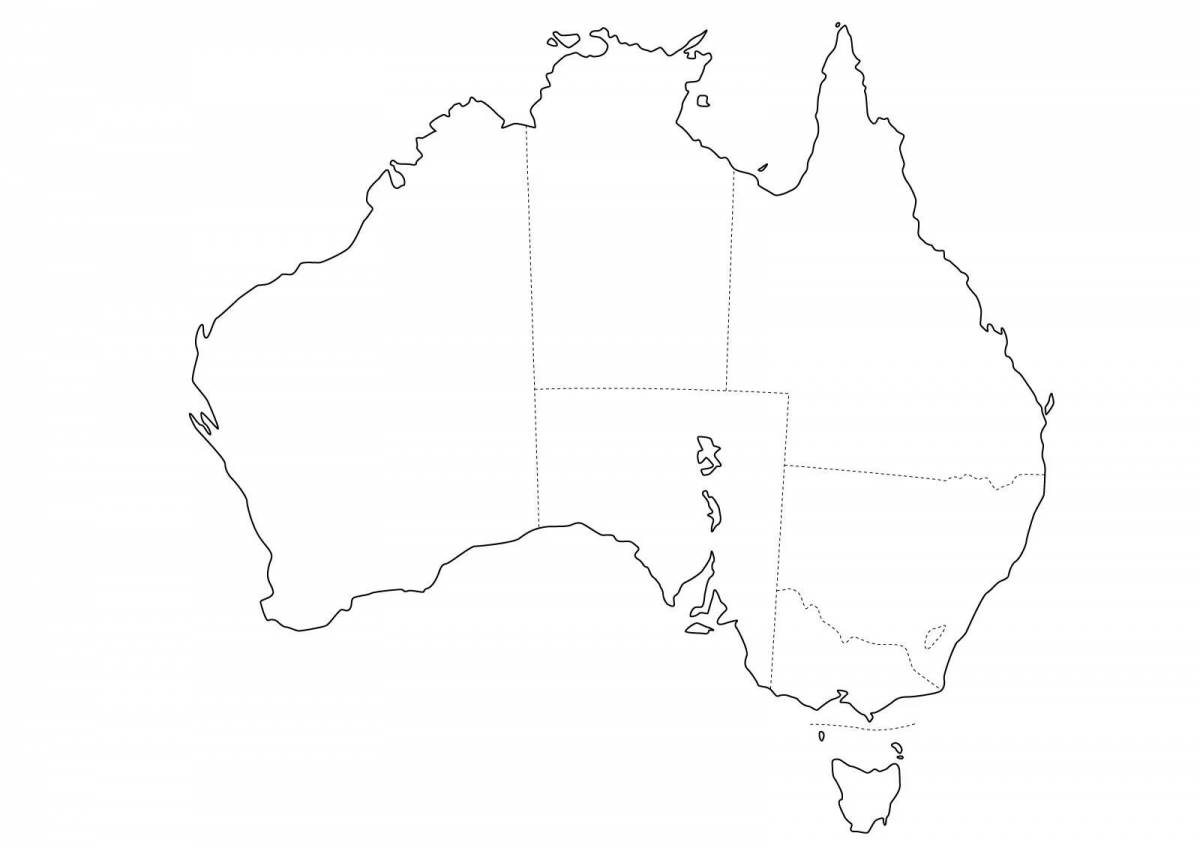 Комплексная раскраска материковая австралия