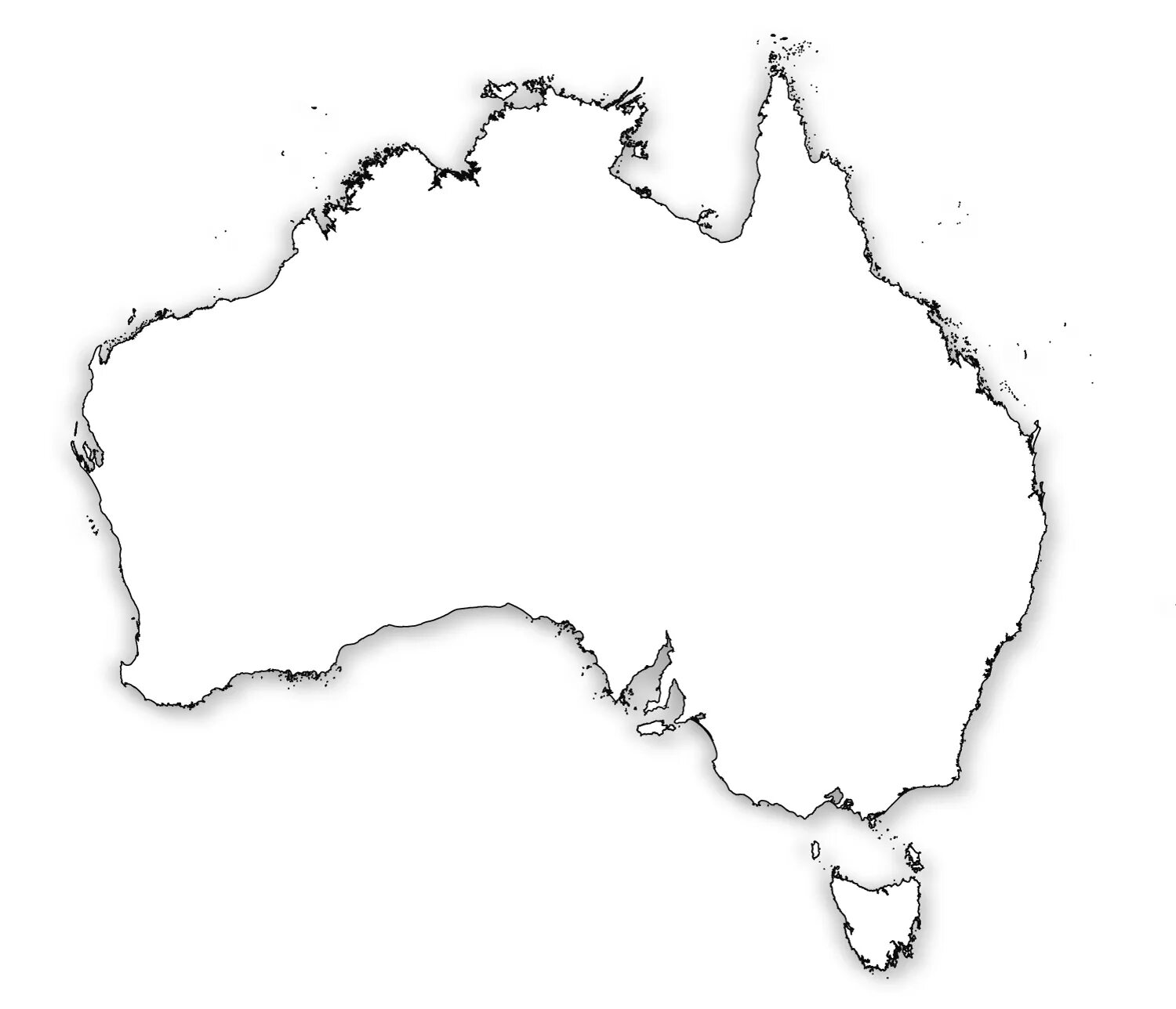 Color filled mainland australia coloring page