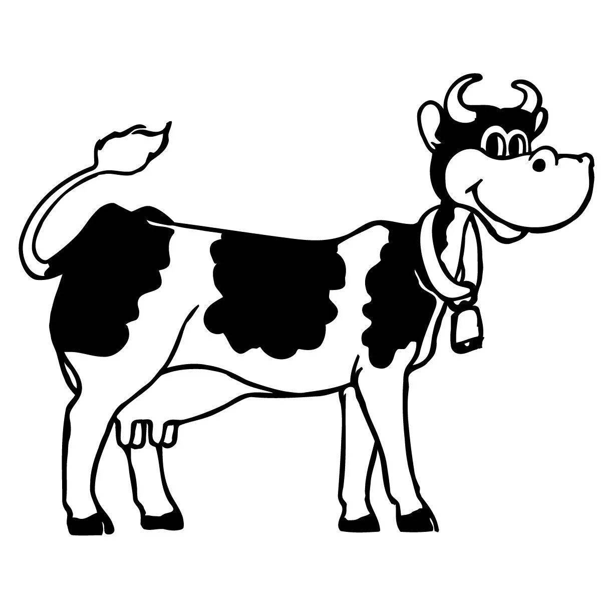 Сладкая милая корова раскраска