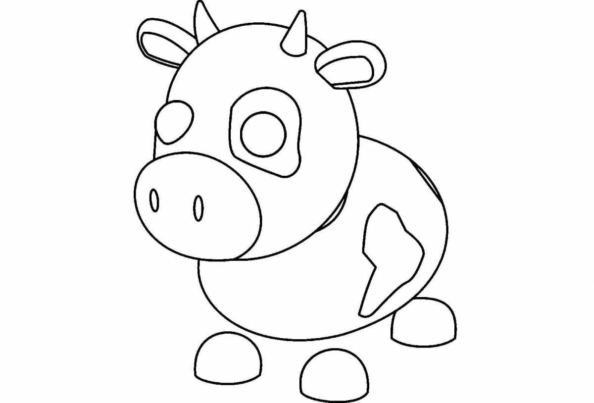Adorable cute cow coloring book