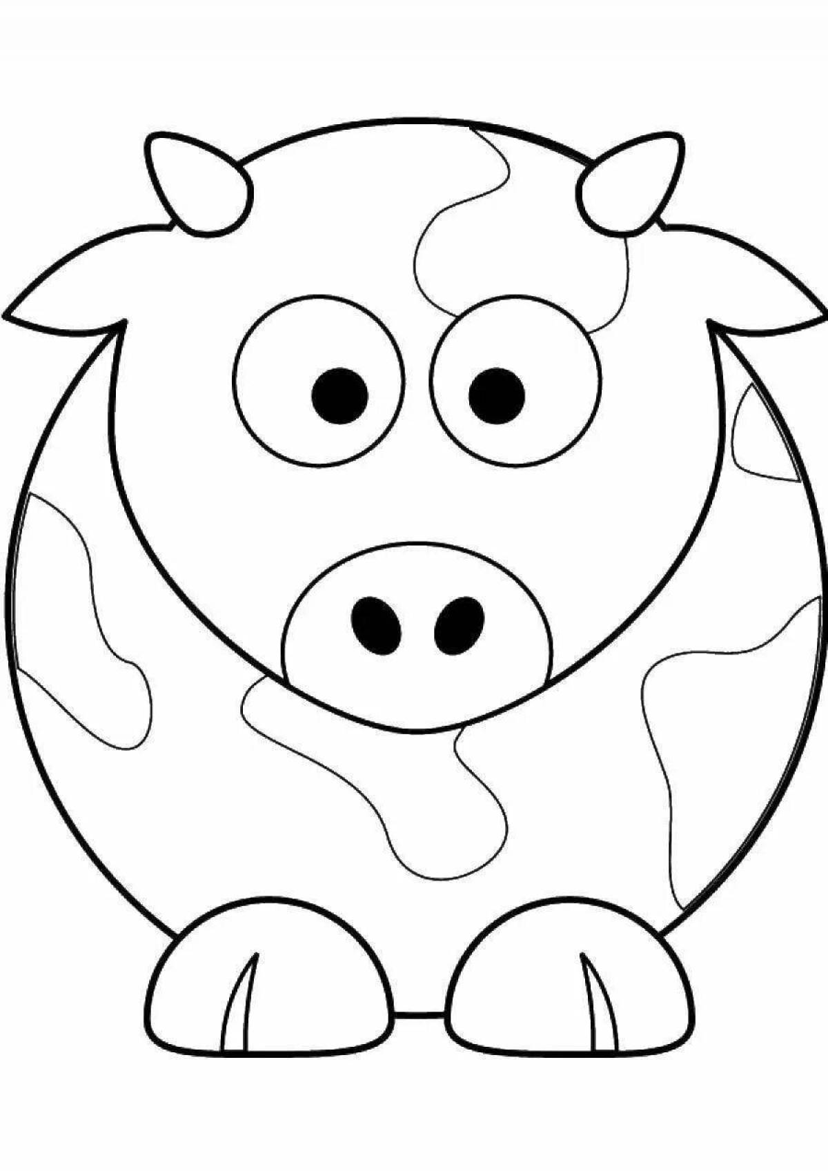 Photo Cute cute cow coloring book