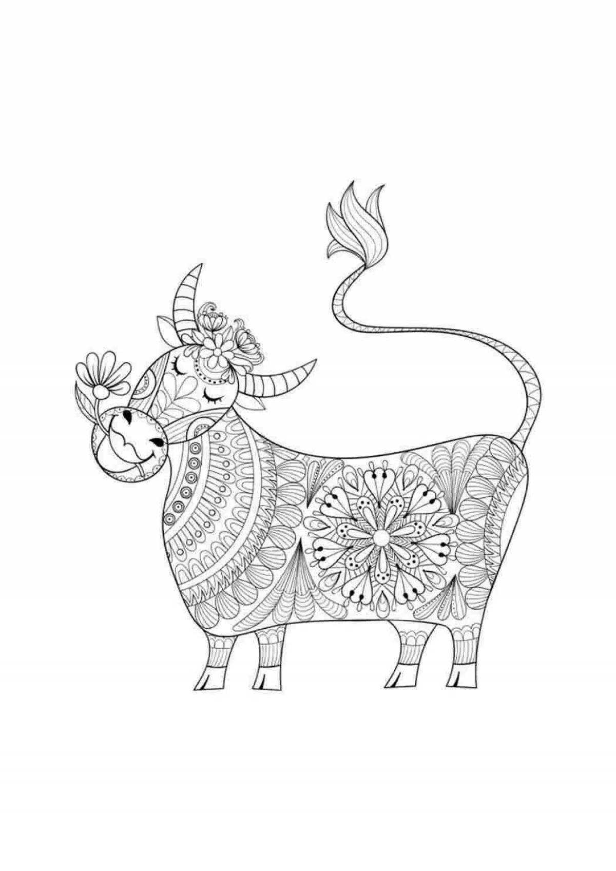 Funny cute cow coloring book