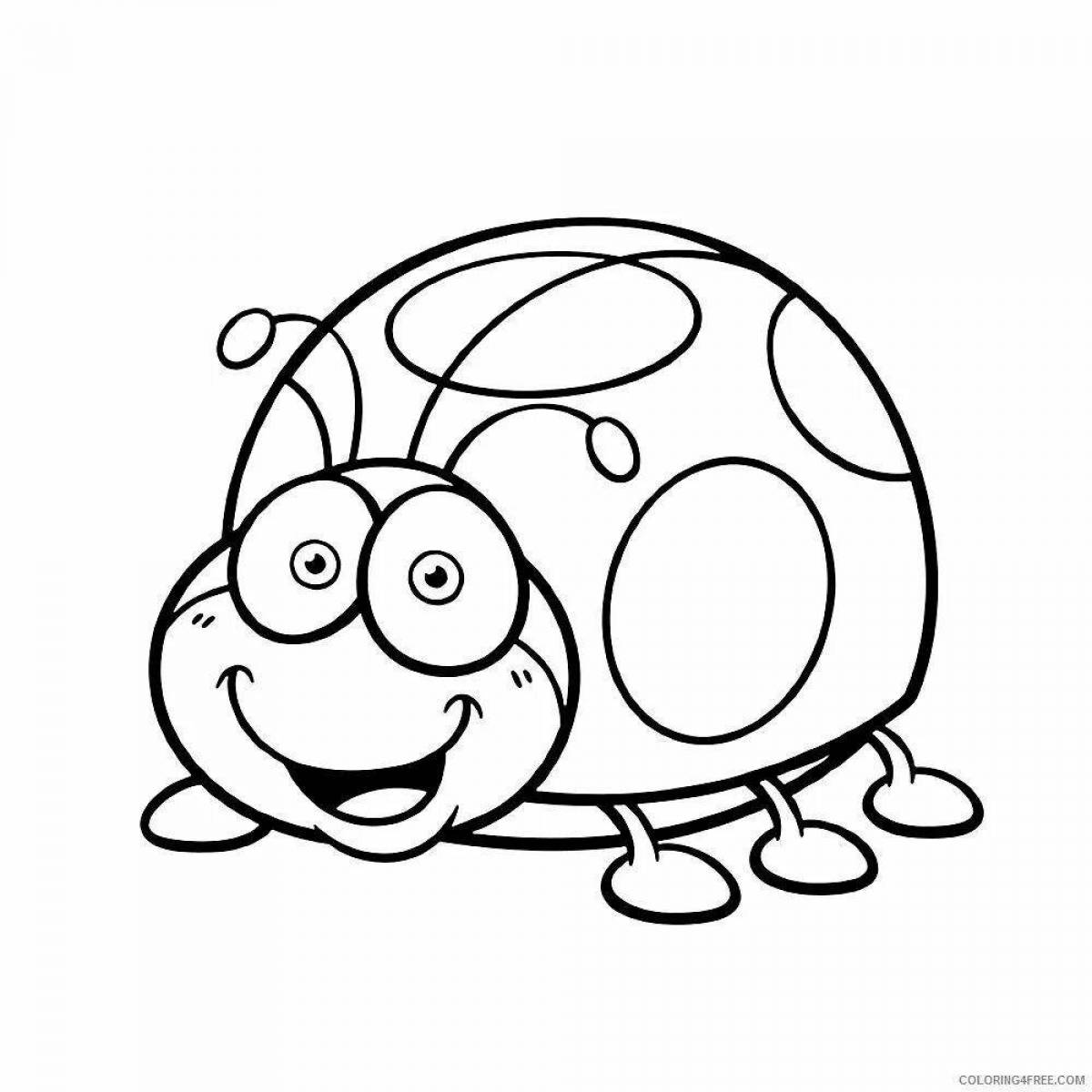 Animated cute cow coloring page